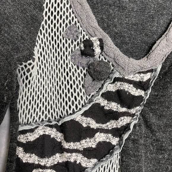 Sacred Threads Tunic Dress Womens S Gray Lagenlook Artsy Boho Knit‎ Sweater - Picture 2 of 9